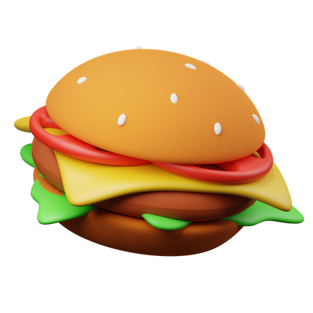 Cheese Burger  3D Illustration