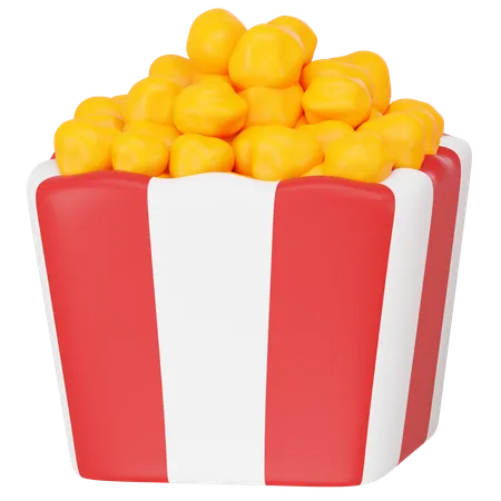 Cheese Popcorn  3D Icon