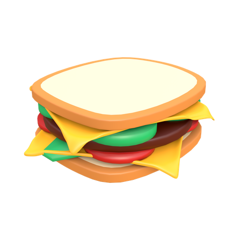 Cheese Sandwich  3D Illustration