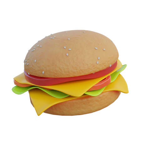 Cheeseburger  3D Illustration