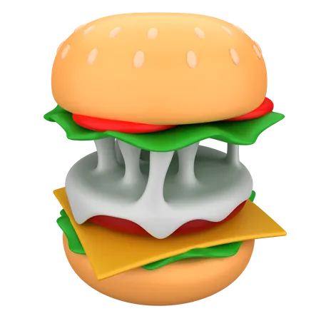 Cheeseburger  3D Illustration