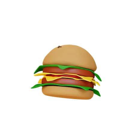 Cheeseburger  3D Illustration