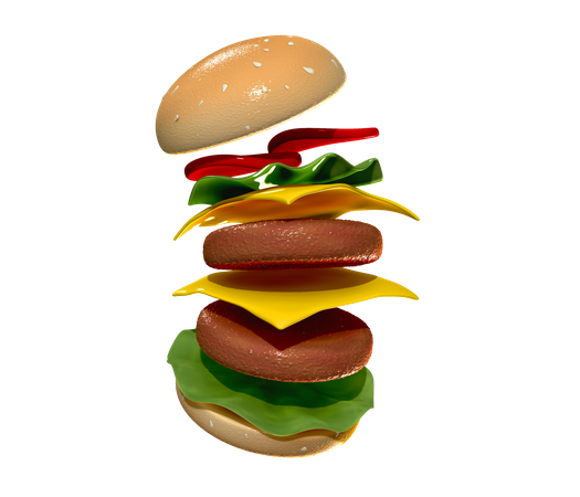 Cheeseburger  3D Illustration