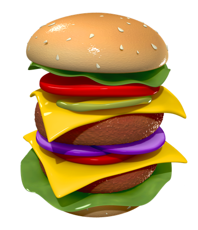 Cheeseburger  3D Illustration