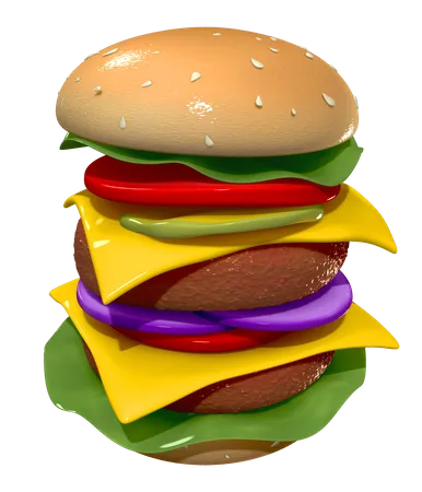 Cheeseburger  3D Illustration