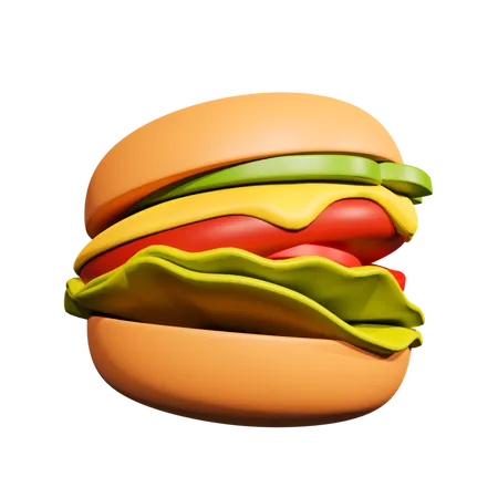 Cheeseburger  3D Illustration