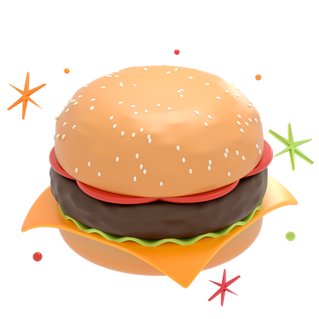 Cheeseburger  3D Illustration