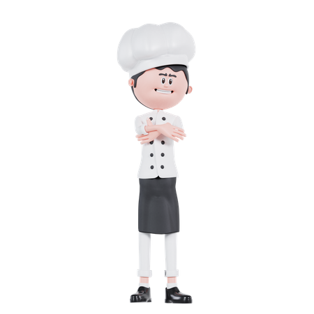 Chef cruza la mano  3D Illustration