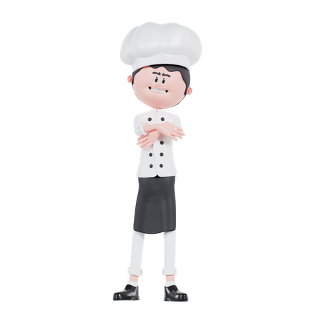 Chef cruza la mano  3D Illustration