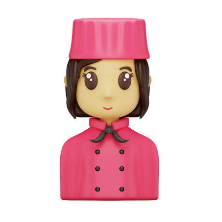 Chef feminina  3D Icon