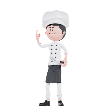 Chef tiene una idea  3D Illustration