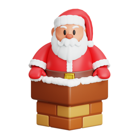 Le Père Noël sort par la cheminée  3D Icon