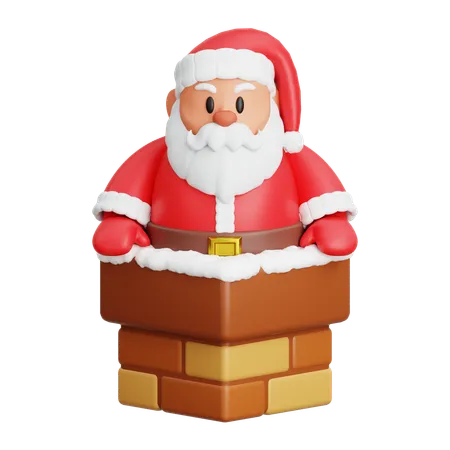 Le Père Noël sort par la cheminée  3D Icon