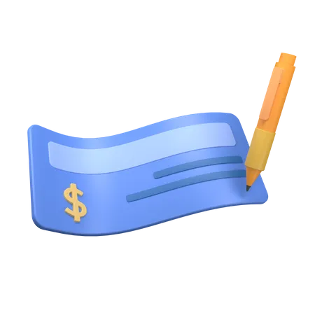 Cheque  3D Icon