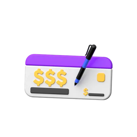 Cheque bancario  3D Icon