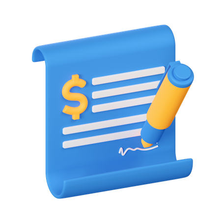 Cheque financiero  3D Icon