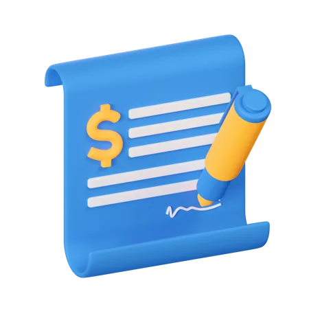 Cheque financiero  3D Icon