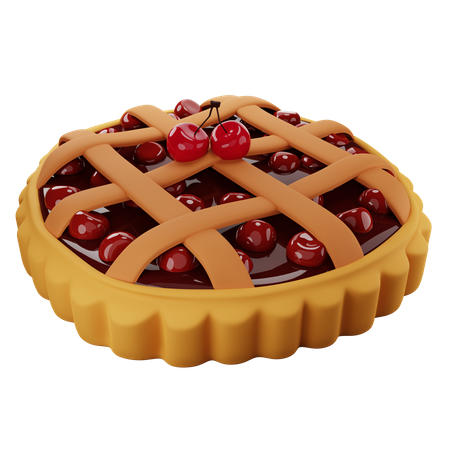 Cherry pie  3D Illustration