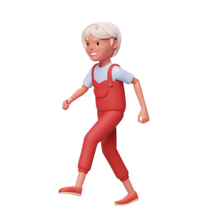 Niña caminando  3D Illustration