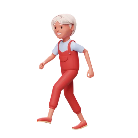 Niña caminando  3D Illustration