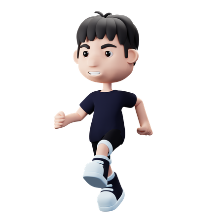 Child Boy running  3D Illustration