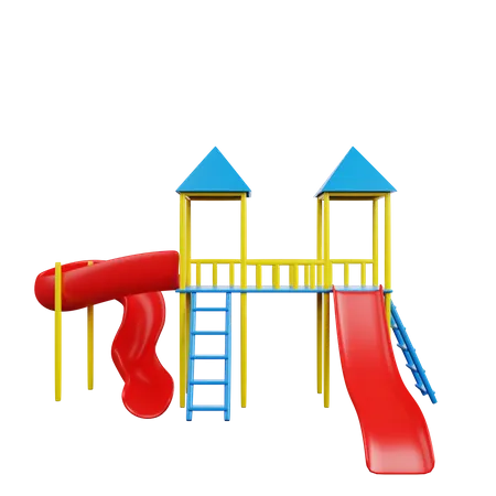 Children Slide  3D Illustration