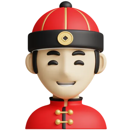 Chinese Man  3D Icon