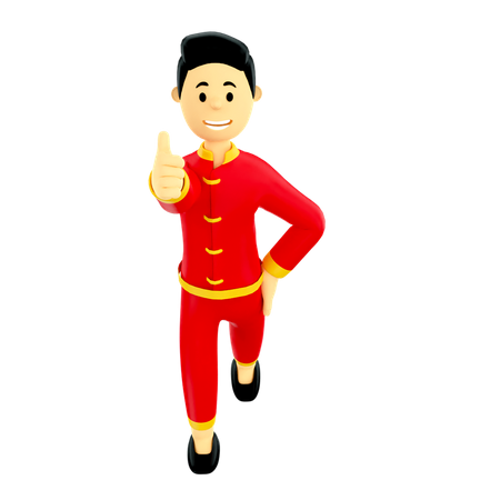 Chinese man in traditional clothes  3D Illustration