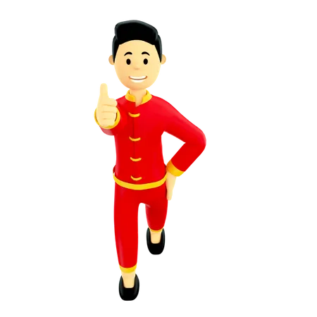 Chinese man in traditional clothes  3D Illustration