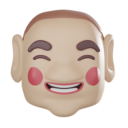 Chinese Smiling Mask  3D Icon