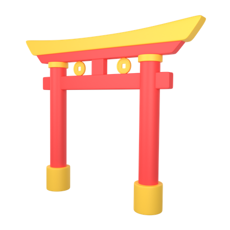 Chinesisches tempeltor  3D Illustration