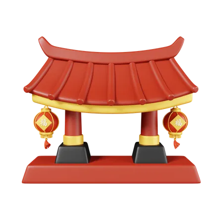 Chinesisches tor  3D Icon