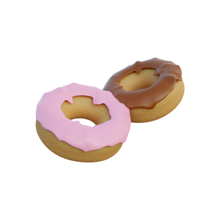 Chocolate Donuts  3D Illustration