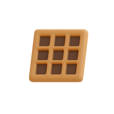 Chocolate Waffle  3D Illustration