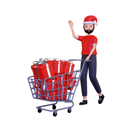 Christmas big shopping  3D Illustration