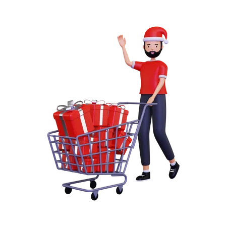 Christmas big shopping  3D Illustration