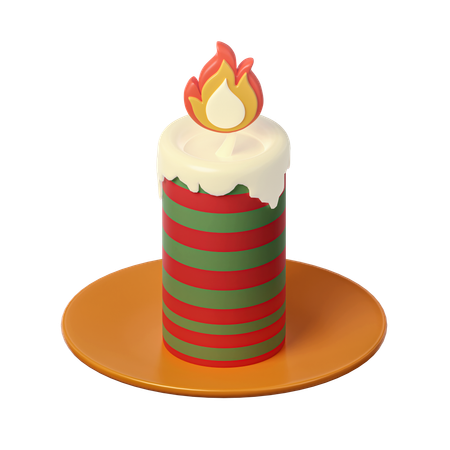 Christmas Candle  3D Icon