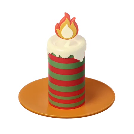 Christmas Candle  3D Icon