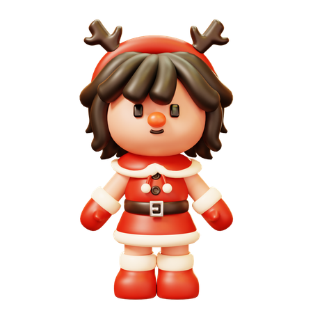 Christmas Girl  3D Icon