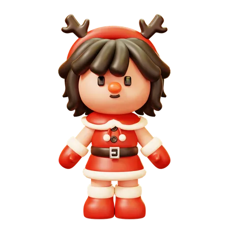 Christmas Girl  3D Icon