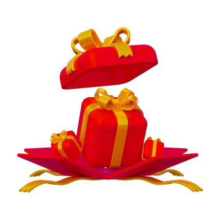 Christmas open gift box  3D Icon