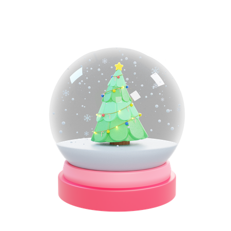 Christmas Snow Globe  3D Illustration