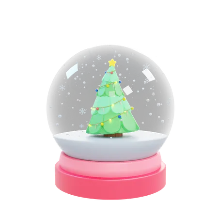 Christmas Snow Globe  3D Illustration