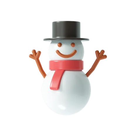 Christmas Snowman  3D Illustration