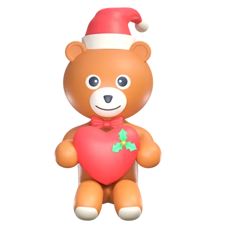 Christmas Teddy Bear  3D Icon