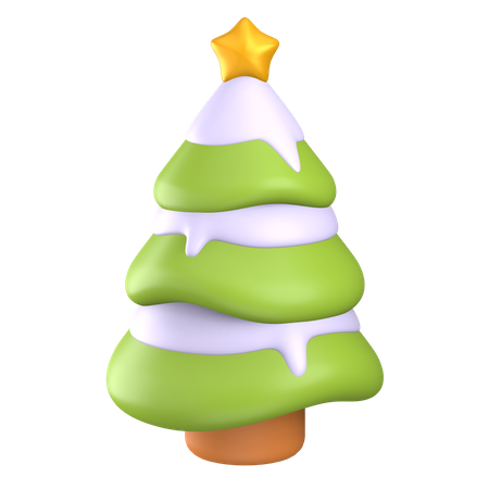 Christmas Tree With Snow  3D Illustration