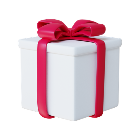 Christmas White Box Gift  3D Illustration