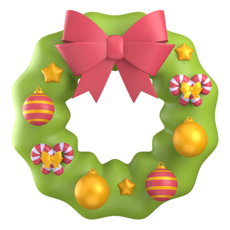 Christmas Wreath  3D Illustration