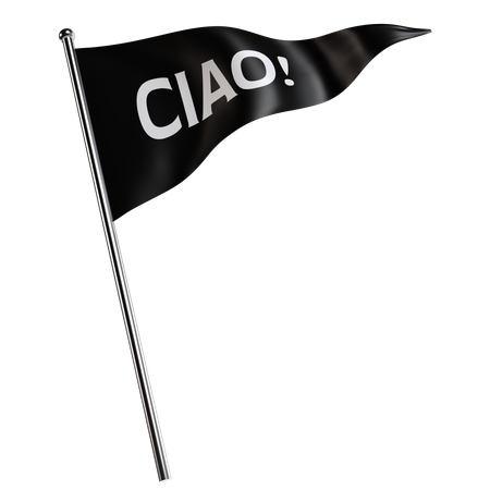 Ciao Flag  3D Illustration