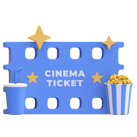 Cinema ticket  3D Illustration